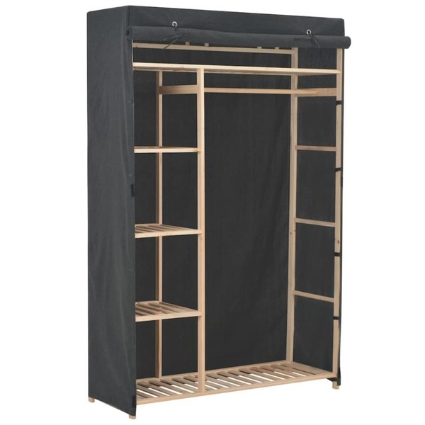 Kleiderschrank Grau 110 X 40 X 170 Cm Stoff-image