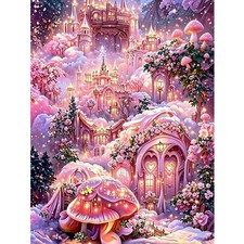 5D Dream Castle Diamond Painting Kits for Adults Beginners, Full Drill Round