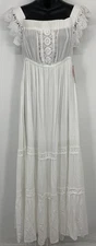 J For Justify Womens White Lace Maxi Dress Large Portrait Photo Off Shoulder New