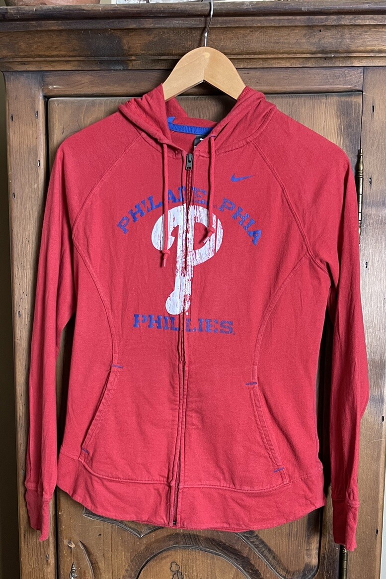 売れ筋商品|||ナイキ カットソー トップス レディース Women's Red Philadelphia Phillies Lightweight Full-Zip Hoodie Red Philadelphia Phillies Nike Women's Cropped Chill Full-Zip