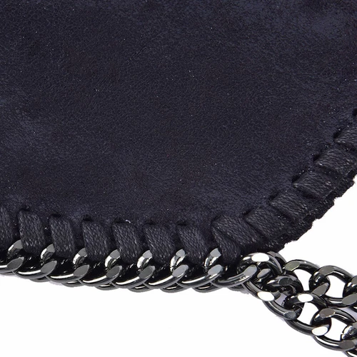 Woman Shoulder Bag Large Shoulder Black Color with Eco Leather Chains - Picture 7 of 21