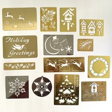 Lot of 14 Dry Embossing Stencils Christmas Holiday Theme Various Manufacturers