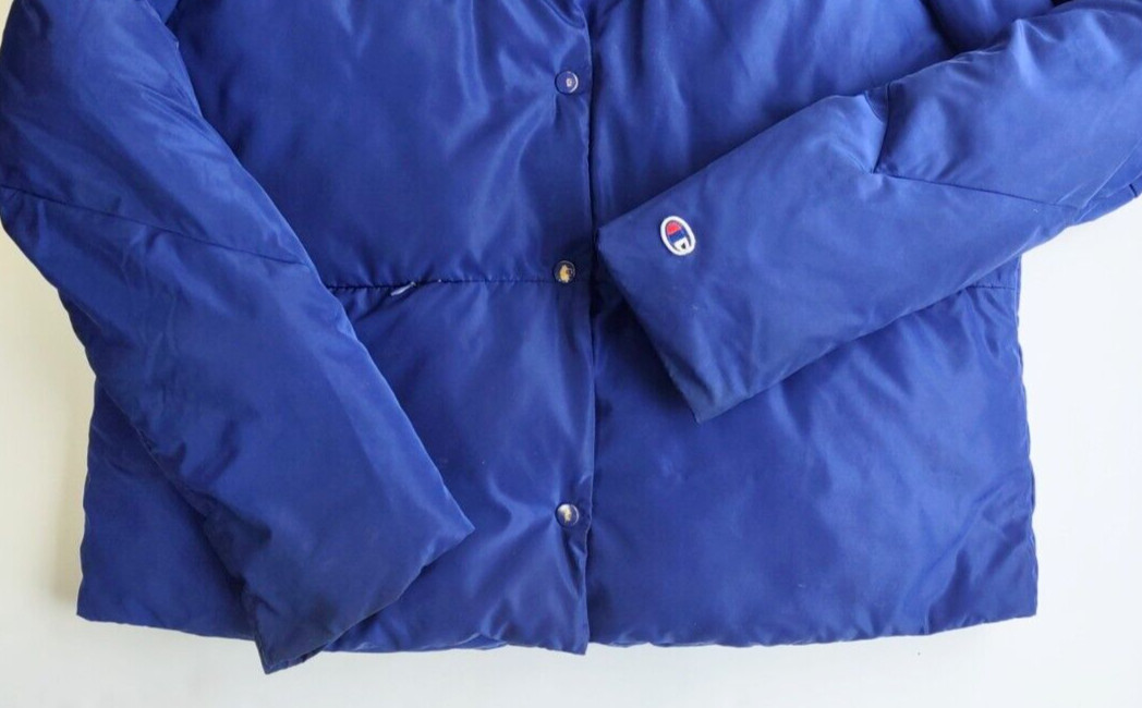 Champion Blue Script Logo Puffer Jacket  Women La… - image 13