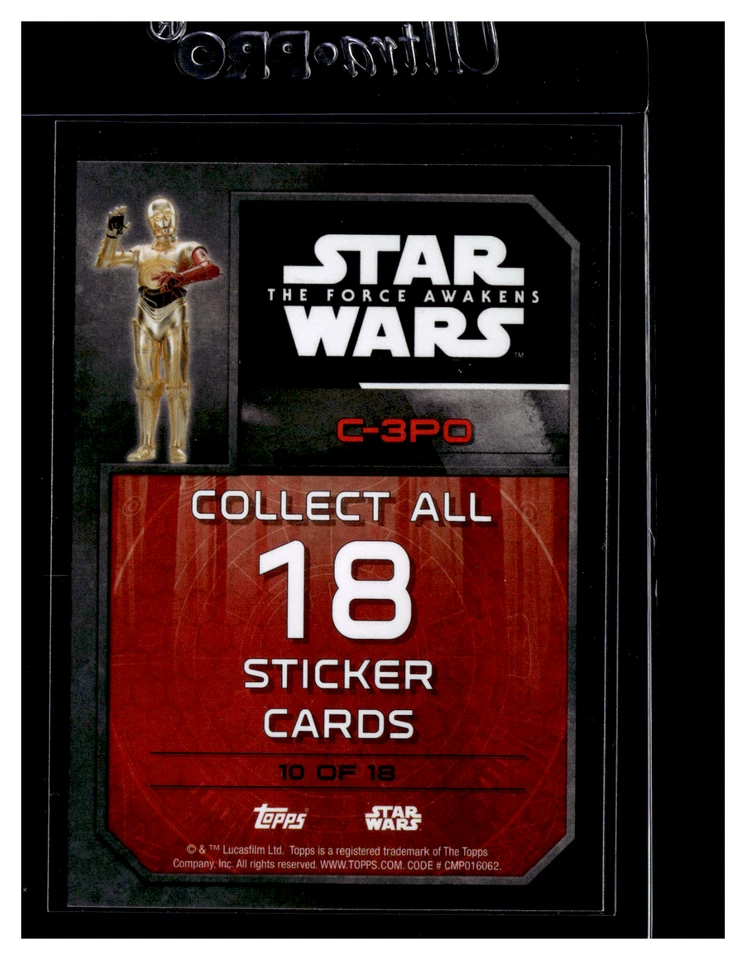 2015 Topps Star Wars: The Force Awakens Series 1 - Stickers #10 C-3PO - Image 2 of 2