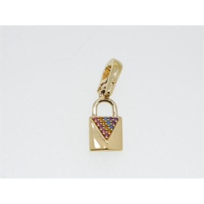Michael Kors Women Jewelry Charms Sterling Silver Gold Cubic Zirconia Colorful MKC1076AY710