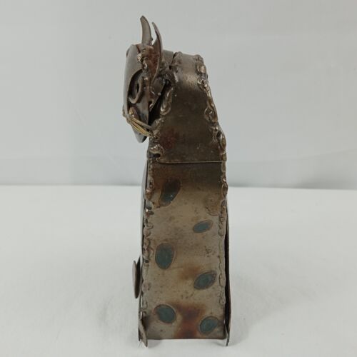 Primitive Metall Katze Skulptur Figur Brutalist MCM - Bild 3 von 10