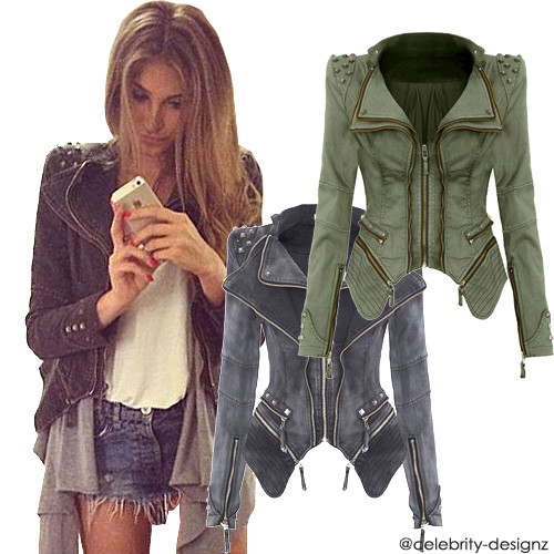 Motorcycle Biker Studded Fitted Padded 