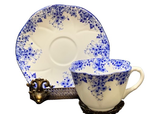 Shelley Blue Poppy - Cup & Saucer | eBay