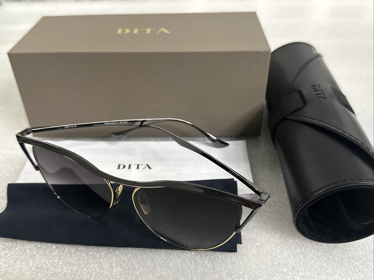 DEMO DITA DTS509-59-03 Revoir Black/Gold Sunglasses Smoke  display picture 2