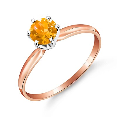 18K. MASSIVER GOLD SOLITÄR RING MIT NATÜRLICHEM CITRIN