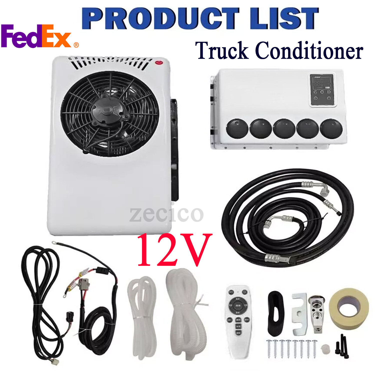 12V 12000BTU Truck Split AC for Semi Trucks Bus RV Caravan  