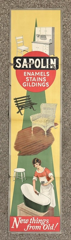 Vtg 1920s Sapolin Enamels Stains Paint Color Paper Advertisement  10X45 AS IS