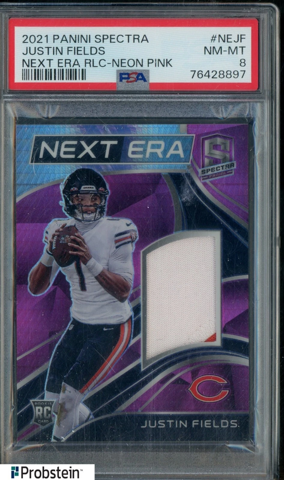 Justin Fields Panini Spectra Next ERA Relics #NEJF Neon Pink