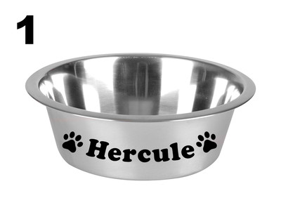 AUFKLEBER STICKER FÜR SCHÜSSEL SCHALE HUND KATZE PERSONALISIERTER NAME EC1