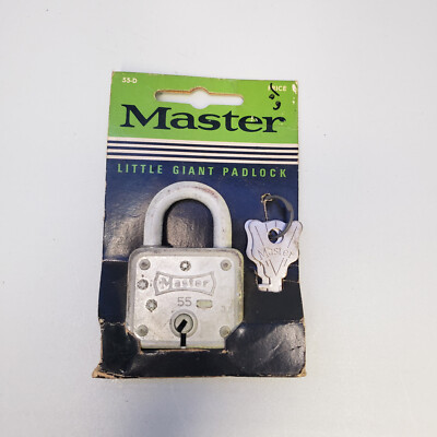 Vintage Master Little Giant 55-D Padlock 2 Keys NOS