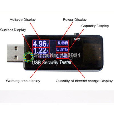 USB Tester LCD Current Voltage Power Meter Capacity Monitor Power Bank Meter
