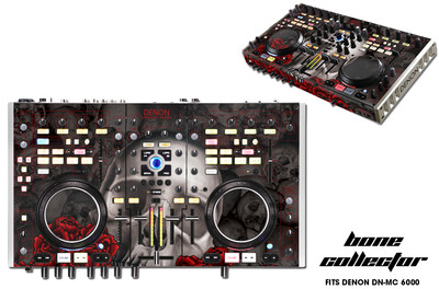 Skin Decal Wrap Denon DN MC 6000 DJ Controller Interface Pro Audio BONES BLACK