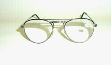 NWT Vintage 90's Nickel Silver Mid Oval Metal Reading Glasses 3.25 S.Gun 