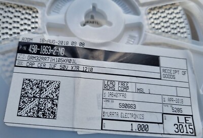 MURATA GRM32RR71H105KA01L CAP CER 1UF 50V 1000/PK (R4S13.3B3)