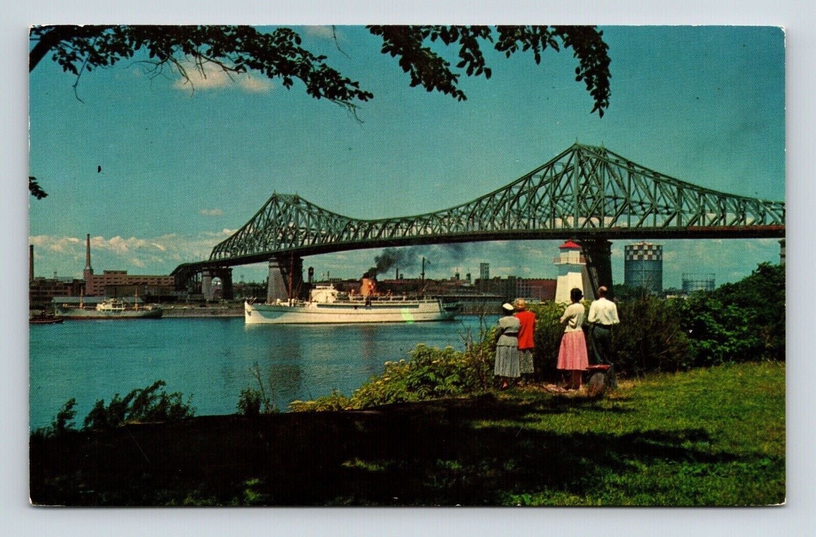 Jacques Cartier Bridge St Helens Island Montreal Canada Postcard UNP ...