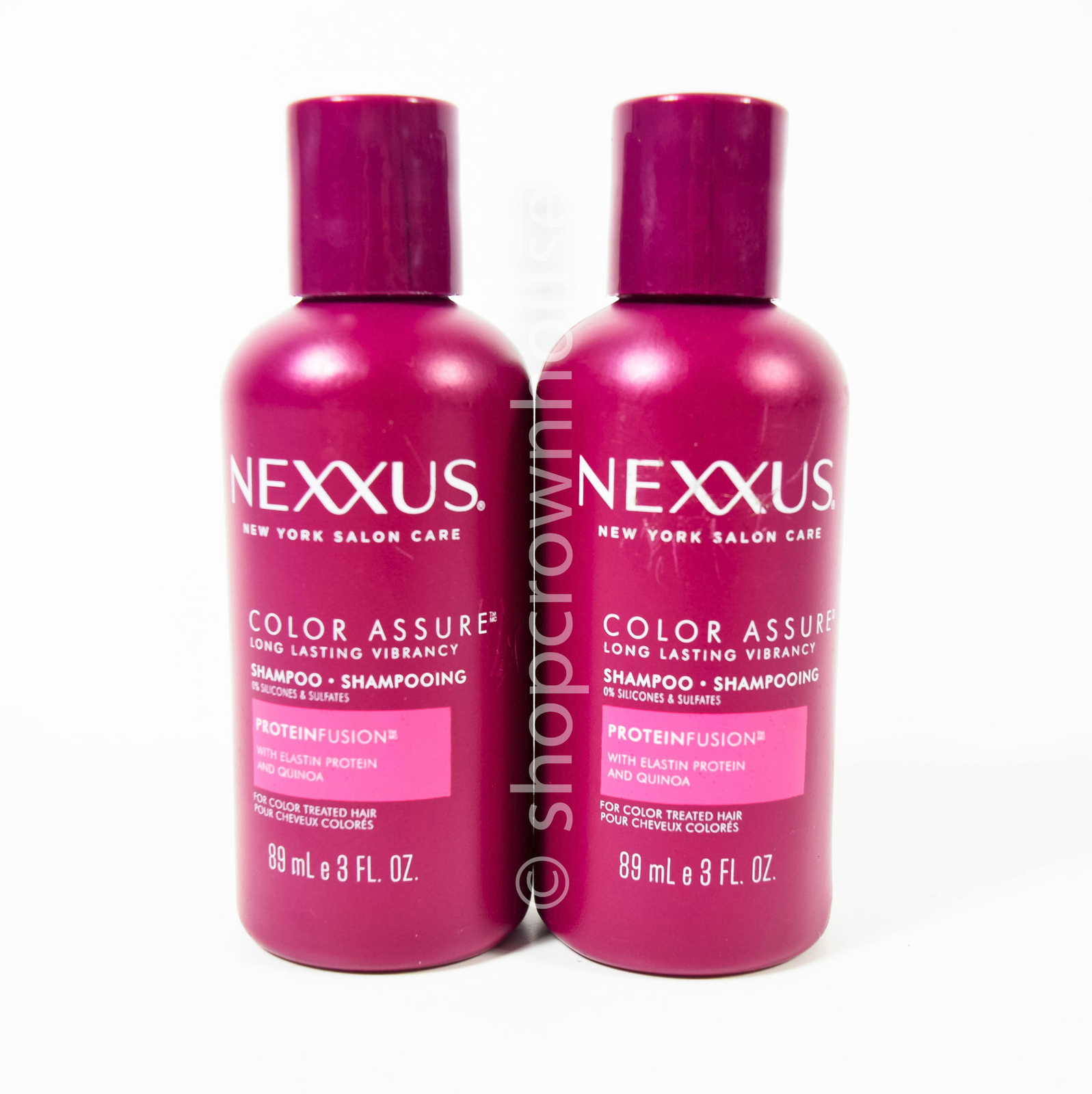 2 bottles Nexxus COLOR ASSURE Shampoo Protein Fusion 3 fl oz Travel