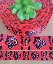5/8, 7/8  1.5" 1 YD Cincinnati Bengals Football Grosgrain Ribbon
