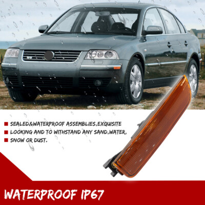 Amotopart Left Amber Front Bumper Side Marker Light For 2001-2005 VW Passat B5.5 – Direct Fit, 1 Piece