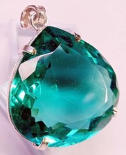 Topaz Pendant Pear Cut 132-133 Ct Green Natur...