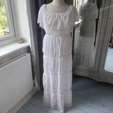 AX Paris Dress Siya One Size White Eyelet Lace Maxi