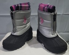 Girls US Polo Winter Boots Gray/Pink Size 10M