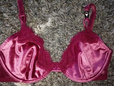Victoria secret unlined velvet/lace w/flocked mesh demi bra new 36c pretty plum