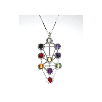Amazing Kabbalah Tree of Life Necklace with Genuine Gemstones  