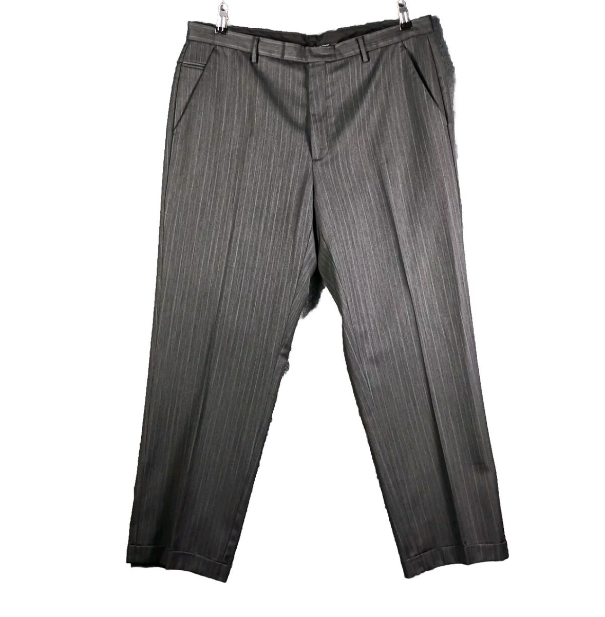 Calvin Klein Dress Pants Men 36x32 Gray Wool Slacks Trousers