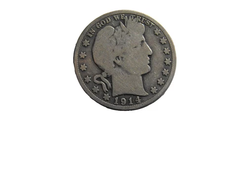 1914 S Barber Half Dollar G Good Silver 50c Coin