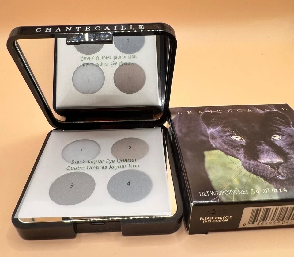 Chantecaille Limited Edition Black Jaguar Eye Shadow Quartet Palette New In Box - Image 3 of 4