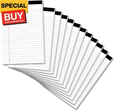 Legal Pads 5×8 Inch Notepad, 12 Pack Note Pads College Ruled Perforated Memo Pad