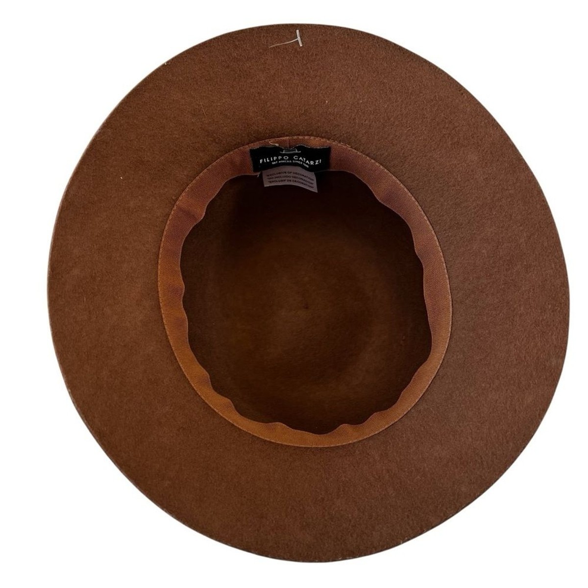 Filippo Catarzi Brown Wool Felt Cloche Hat with Decorative  display picture 3