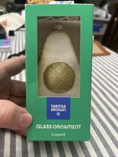 New TABITHA BROWN Target GLASS AVOCADO ORNAMENT Christmas Tree GOLD GLITTER NIB