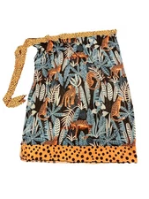 Women's Multicolor Leaf Leopard Print Long Sarong Bathing Suit Cover-Up Skirt 1X