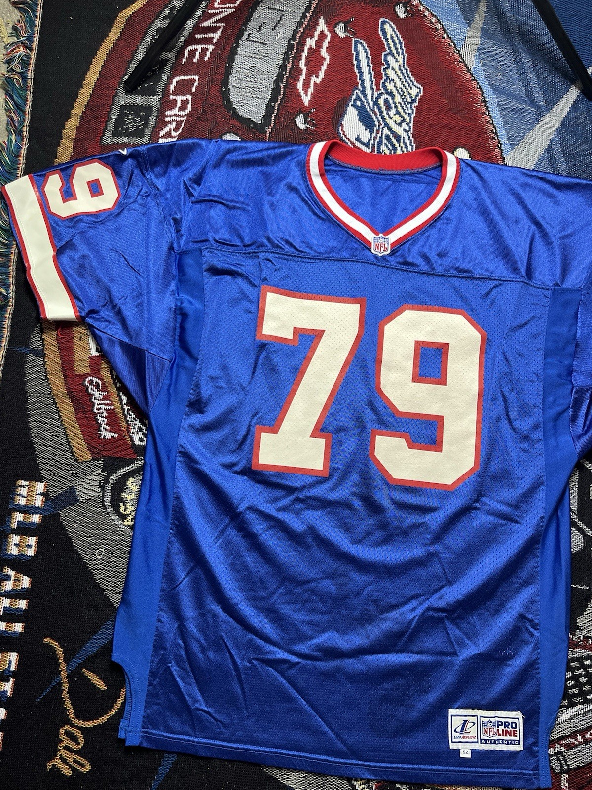 Vintage Buffalo Bills Logo Athletic Jersey Ruben Brown #79 Pro Cut Size 52
