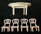 5 piec Dollhouse Kitchen Furniture, 1 Table,  4 Kitchen Chsirs, EPOCH CO. — photo 2