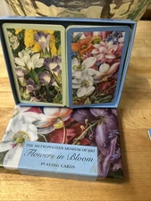 Floral Playing Cards Double Deck Set with Storage Box.
