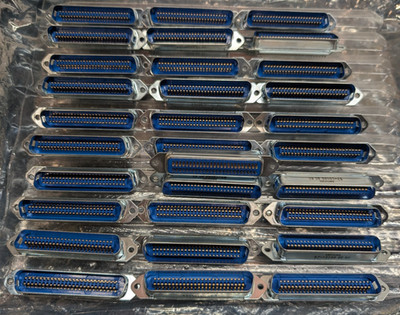 36x Amphenol 57-10500 50-Pin Centronics Plugs Connectors Gold Contact NOS