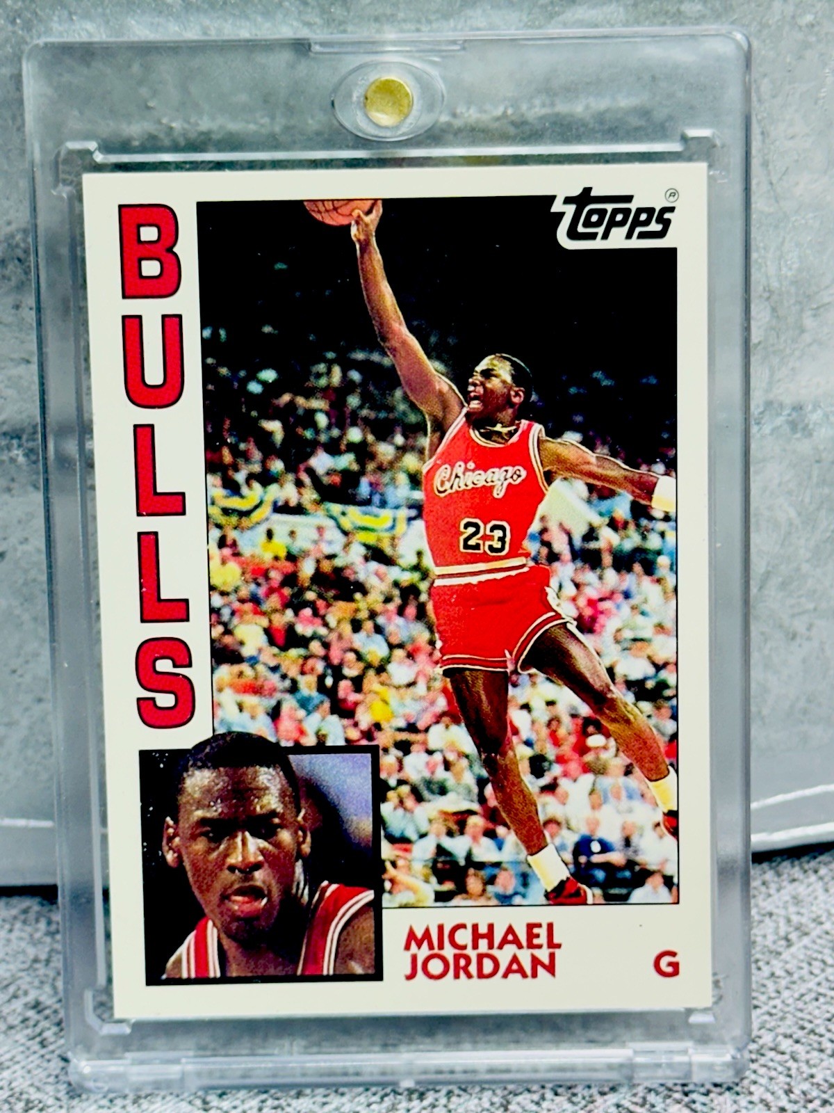 Michael Jordan ROOKIE CARD TOPPS THE ROOKIES ORIGINAL AUTHENTIC BULLS JERSEY #23 view 9