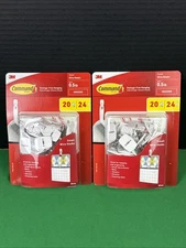 2 Pack Command Small Wire Toggle Hooks White - 20 Hooks 24 Strips EACH