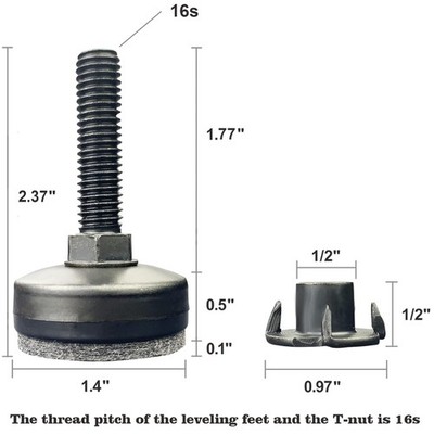 Adjustable Furniture Levelers - 1320LB Support