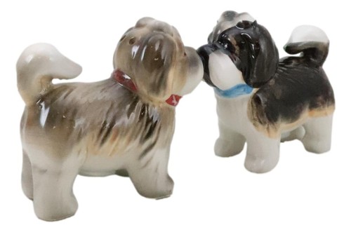 Animated Puppy Dog Shih Tzu Kitchen Salt And Pepper Shakers Ceramic Figurine Set - 第 8/10 張圖片