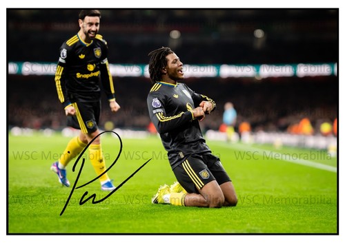 12055. Patrick Dorgu Signed Pictures (A4 Prints) Man United Lecce Denmark