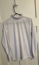 Polar Max Women's Long Sleeve Turtleneck Top White Polyester Made in USA L