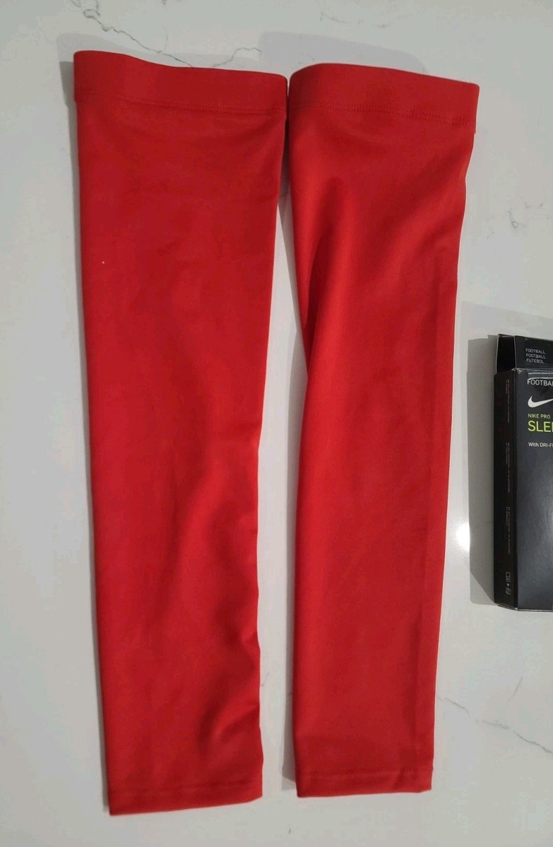 NEW Size L/XL Nike Pro Dri-Fit Football Sleeves 2-Pack Red Men's